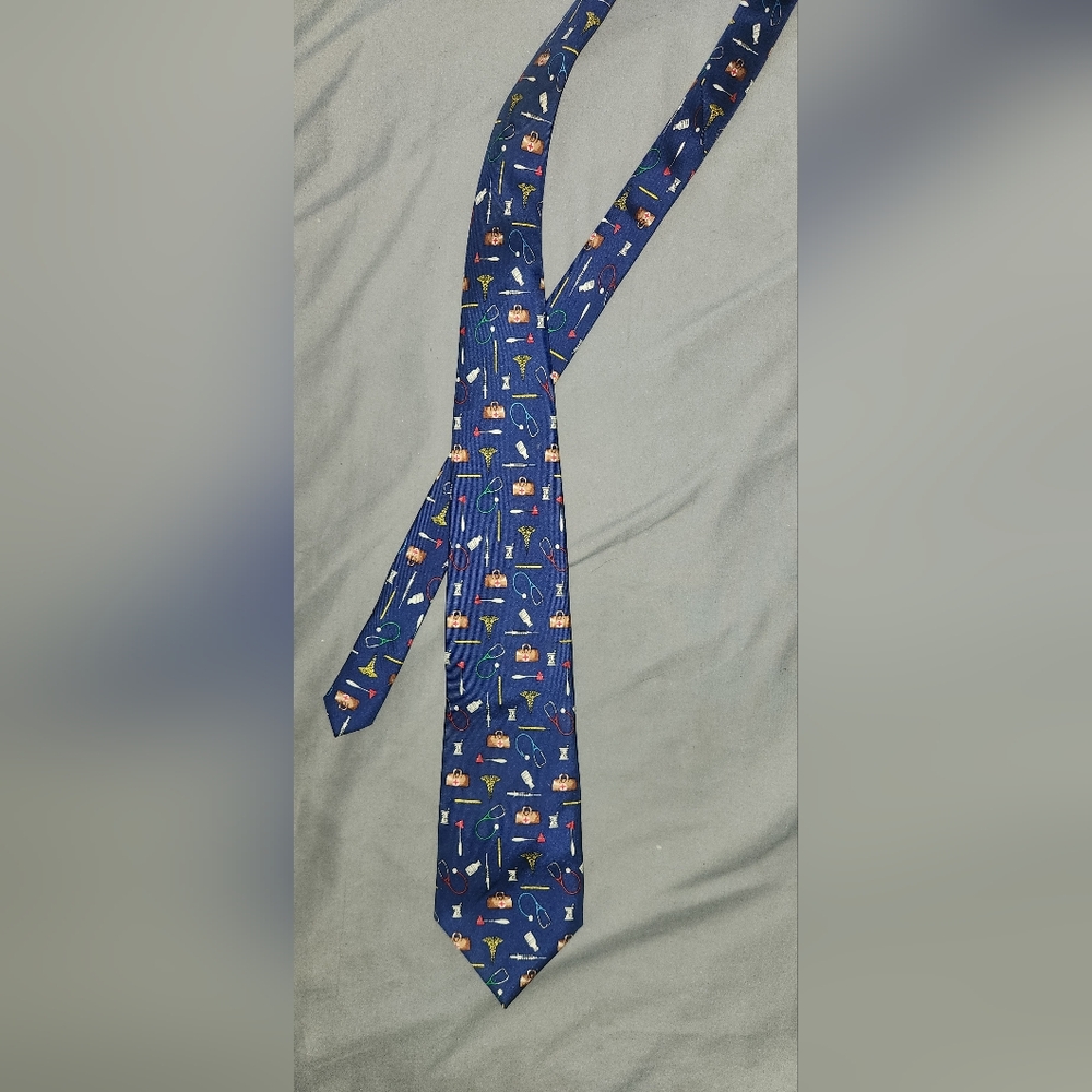 Men's Alynn "Doctor In The House" Blue Doctor Tie